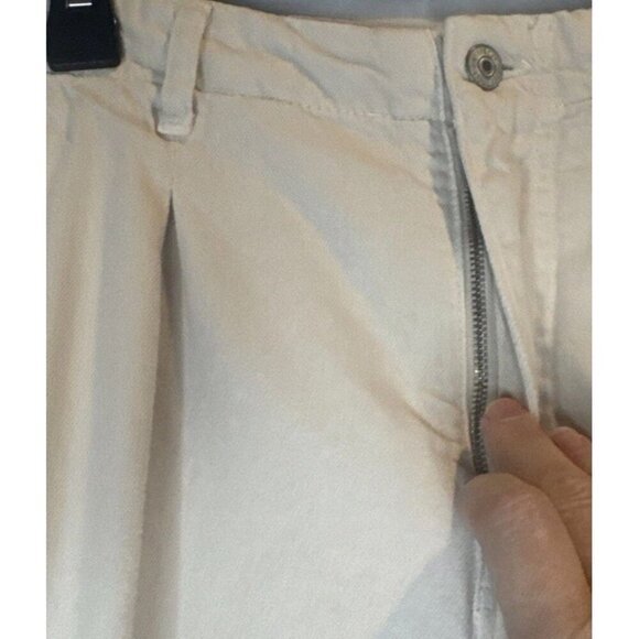 Free People Womens Cream Tofu Slouch Cargo Baggy Pants Button Cuff Sz 6 - Picture 3 of 16